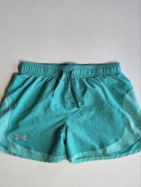 Under Armour Girls Teal Athletic Shorts YLG Loose